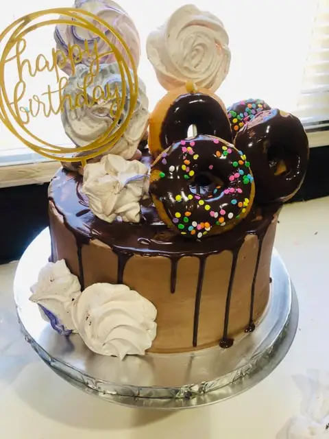Chocolate drip birthday cake