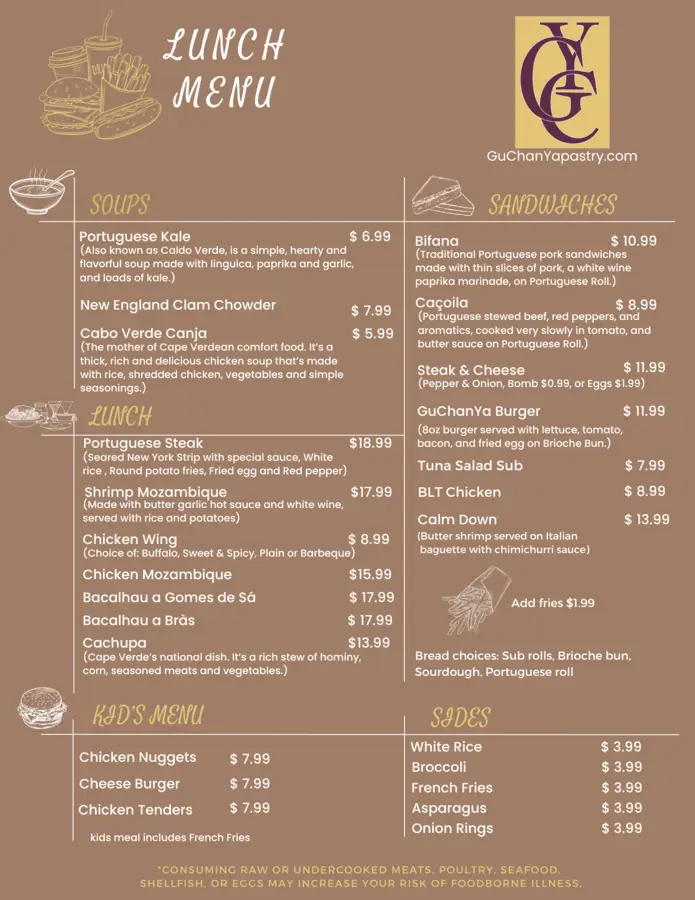 GuChanYa lunch menu