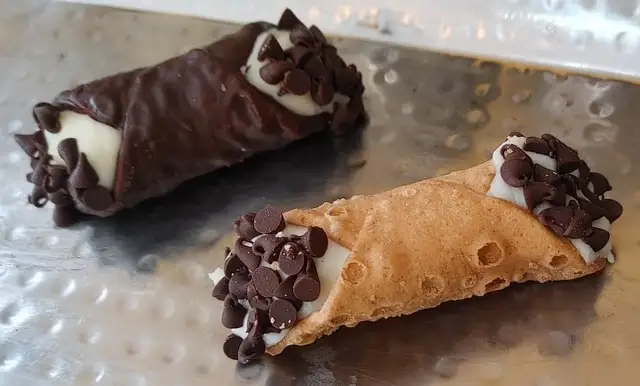 Chocolate-dipped cannoli