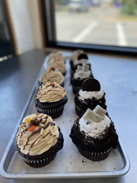 Tray of cupcakes