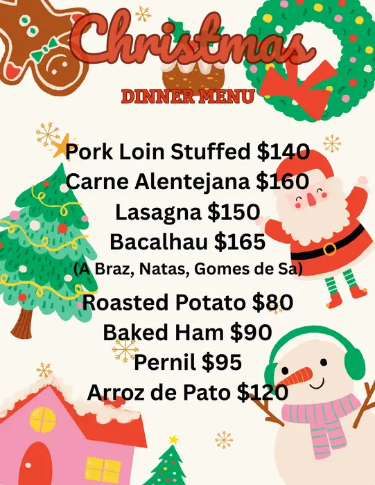 Christmas dinner menu