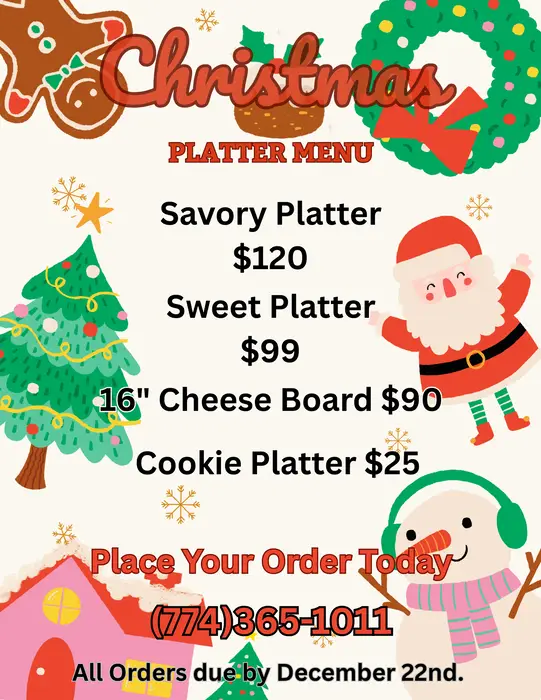 Christmas platter menu